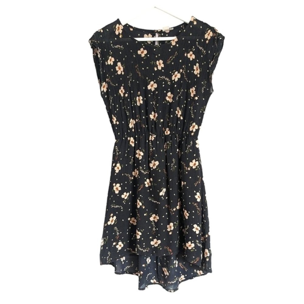 TWIK Black Floral High Low Dress size XS